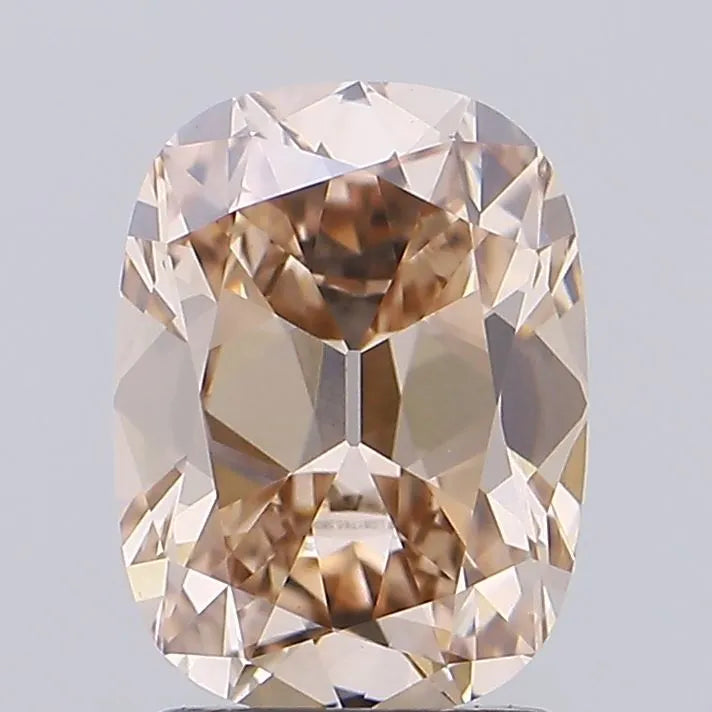 2.07ct Cushion brilliant Lab Grown Diamond (Colour Fancy Light Brown, Clarity VVS2, IGI Certified)