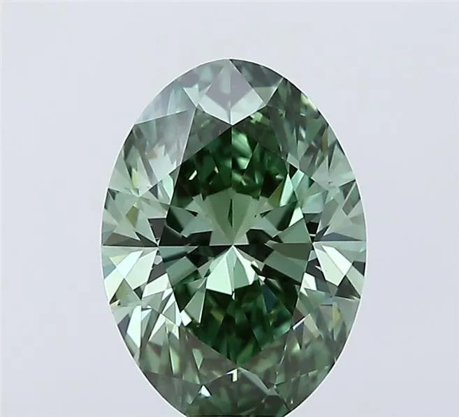 2.07ct Oval Lab Grown Diamond (Colour Fancy Vivid Green, Clarity VVS2, IGI Certified)