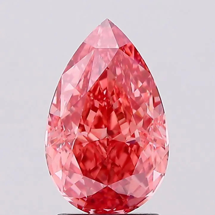 2.07ct Pear Lab Grown Diamond (Colour Fancy Vivid Pink, Clarity VS2, IGI Certified)