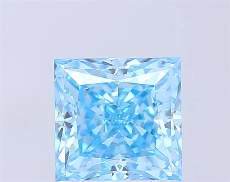 2.07ct Princess Lab Grown Diamond (Colour Fancy Vivid Blue, Clarity VS1, IGI Certified)