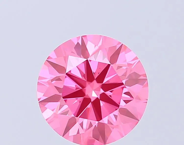 2.07ct Round Lab Grown Diamond (Colour Fancy Vivid Pink, Clarity VVS2, Cut ID, IGI Certified)
