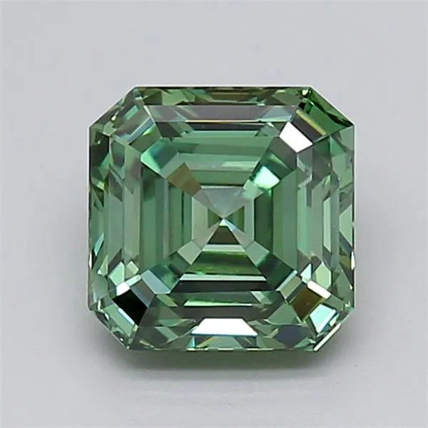 2.08ct Asscher Lab Grown Diamond (Colour Fancy Vivid Green, Clarity VVS2, IGI Certified)