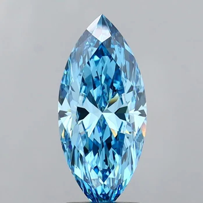 2.08ct Marquise Lab Grown Diamond (Colour Fancy Vivid Blue, Clarity VS2, IGI Certified)