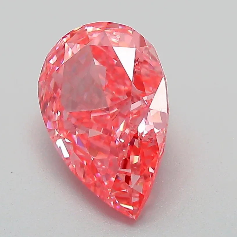 2.08ct Pear Lab Grown Diamond (Colour Fancy Vivid Pink, Clarity VS1, IGI Certified)