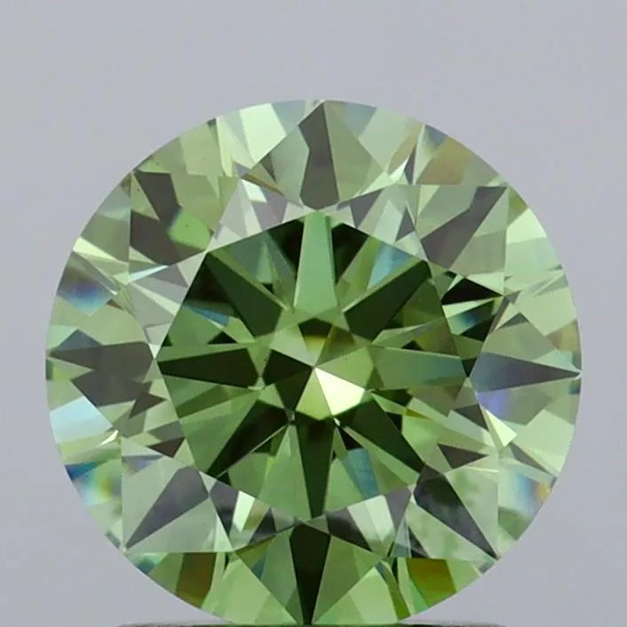 2.08ct Round Lab Grown Diamond (Colour Fancy Vivid Green, Clarity VS1, Cut ID, IGI Certified)