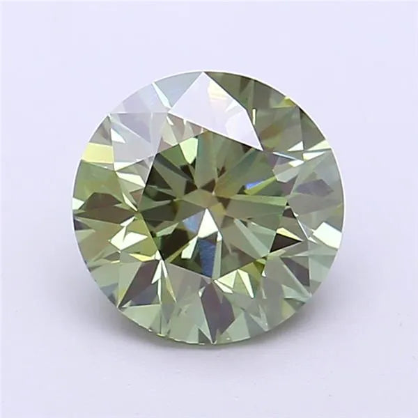 2.08ct Round Lab Grown Diamond (Colour Fancy Vivid Green, Clarity VS1, Cut ID, IGI Certified)