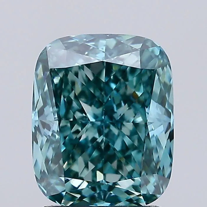 2.09ct Cushion modified Lab Grown Diamond (Colour Fancy Vivid Blue Green, Clarity VVS2, IGI Certified)