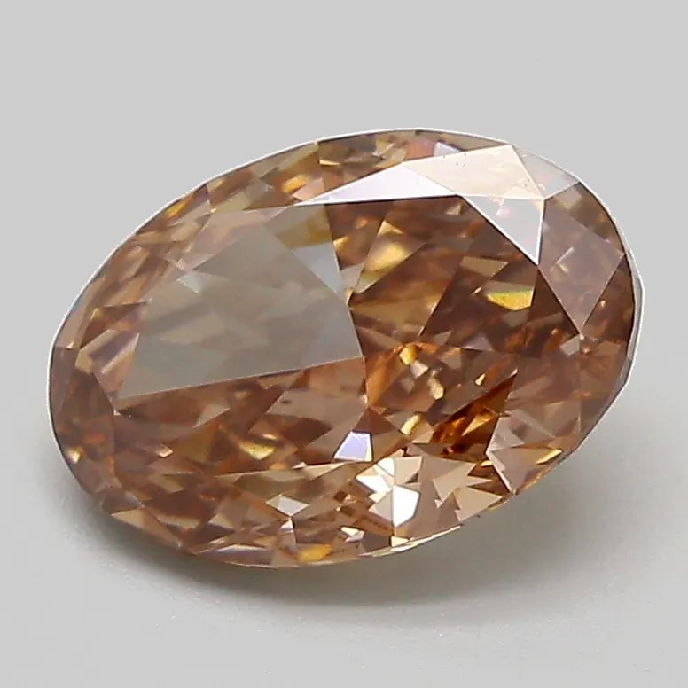 2.09ct Oval Lab Grown Diamond (Colour Fancy Light Brown, Clarity VVS2, IGI Certified)