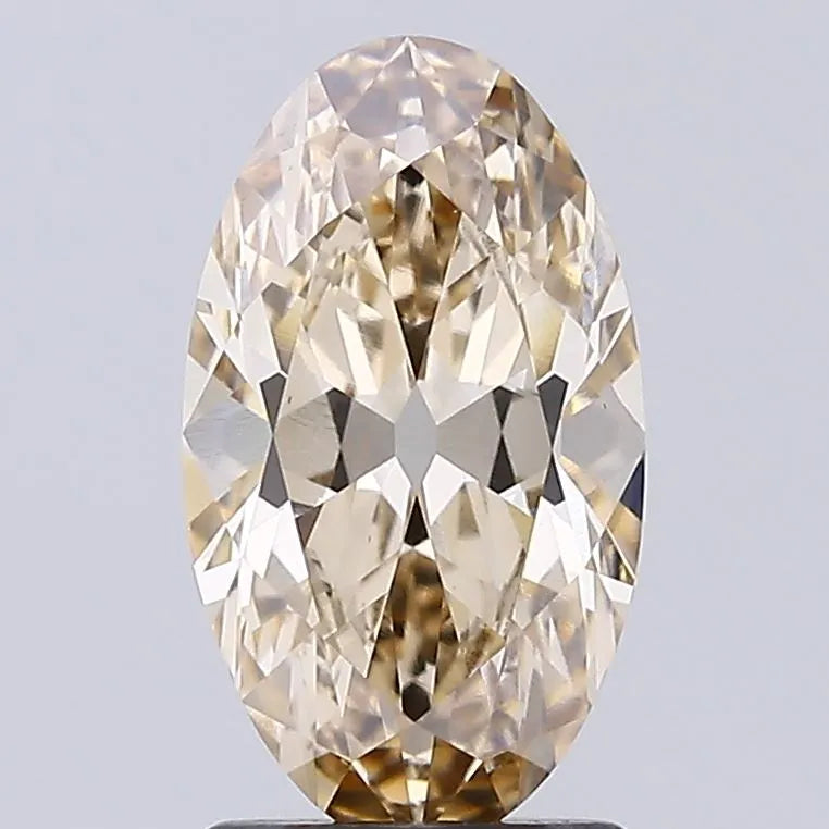 2.09ct Oval Lab Grown Diamond (Colour Fancy Light Brown, Clarity VVS2, IGI Certified)