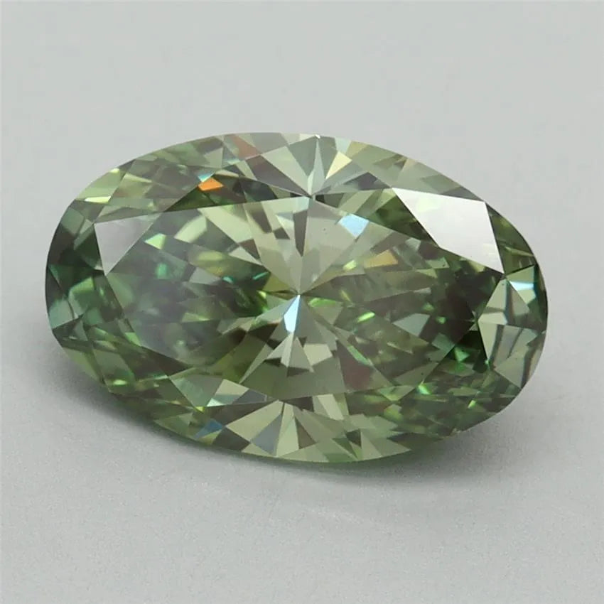 2.09ct Oval Lab Grown Diamond (Colour Fancy Vivid Green, Clarity VS1, IGI Certified)