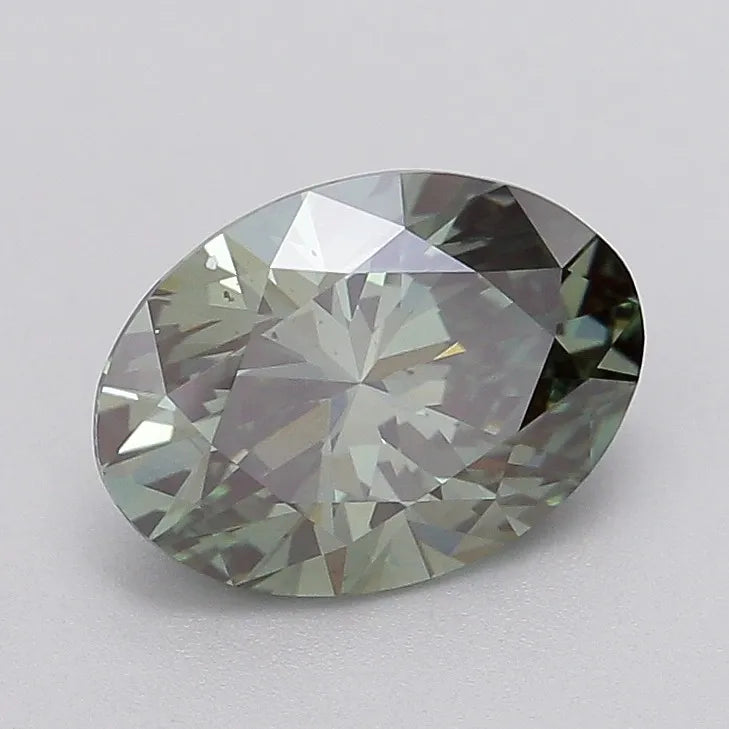 2.09ct Oval Lab Grown Diamond (Colour Fancy Vivid Green, Clarity VS2, IGI Certified)