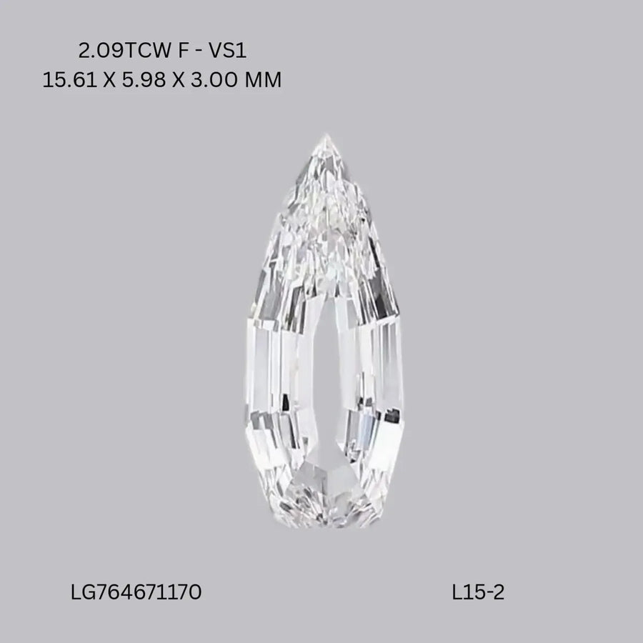 2.09ct Pear Lab Grown Diamond (Colour F, Clarity VS1, IGI Certified)