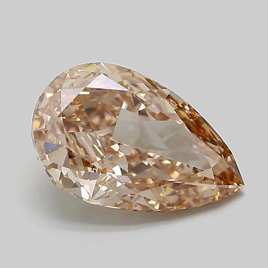 2.09ct Pear Lab Grown Diamond (Colour Fancy Light Brown, Clarity VVS2, IGI Certified)