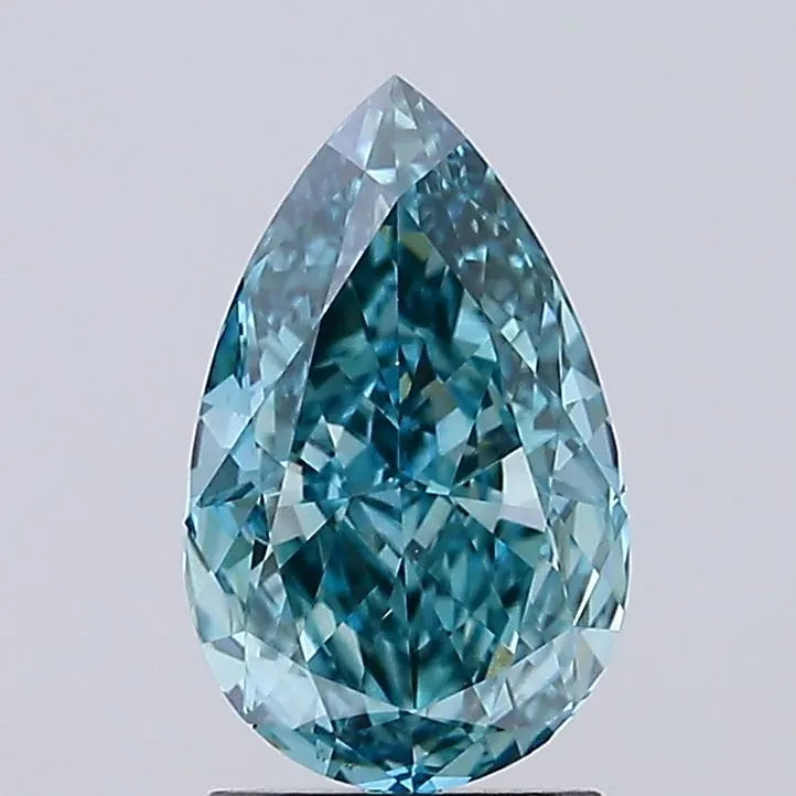 2.09ct Pear Lab Grown Diamond (Colour Fancy Vivid Blueish Green, Clarity VS2, IGI Certified)