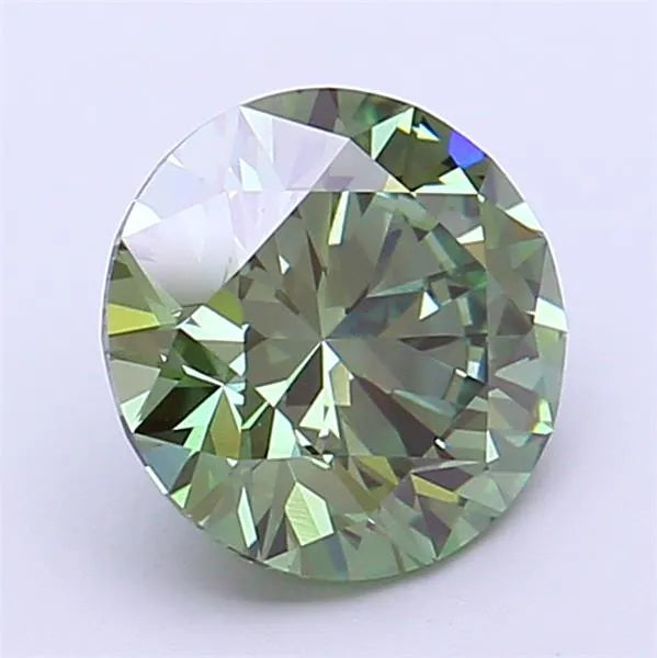 2.09ct Round Lab Grown Diamond (Colour Fancy Vivid Green, Clarity VVS2, Cut ID, IGI Certified)