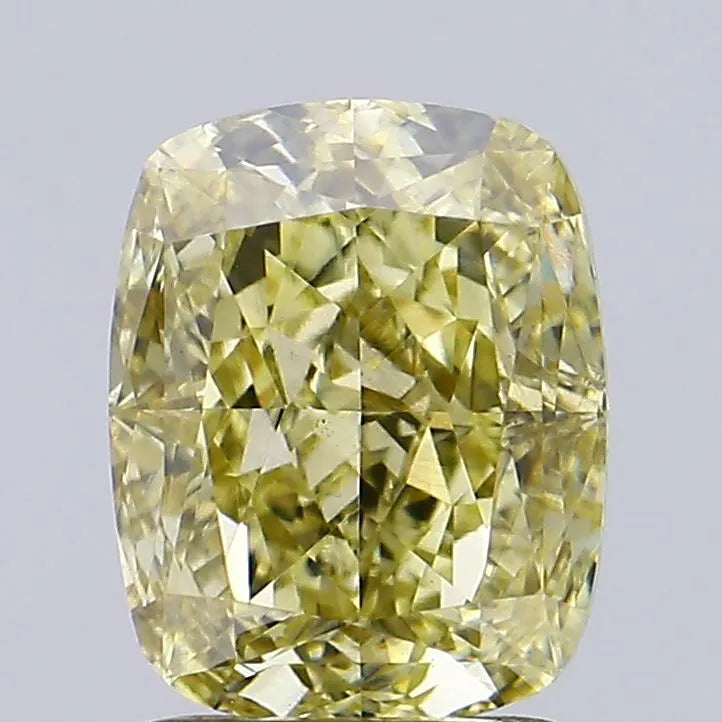 2.10ct Cushion modified Lab Grown Diamond (Colour Fancy Intense Gray Yellow, Clarity VS1, IGI Certified)