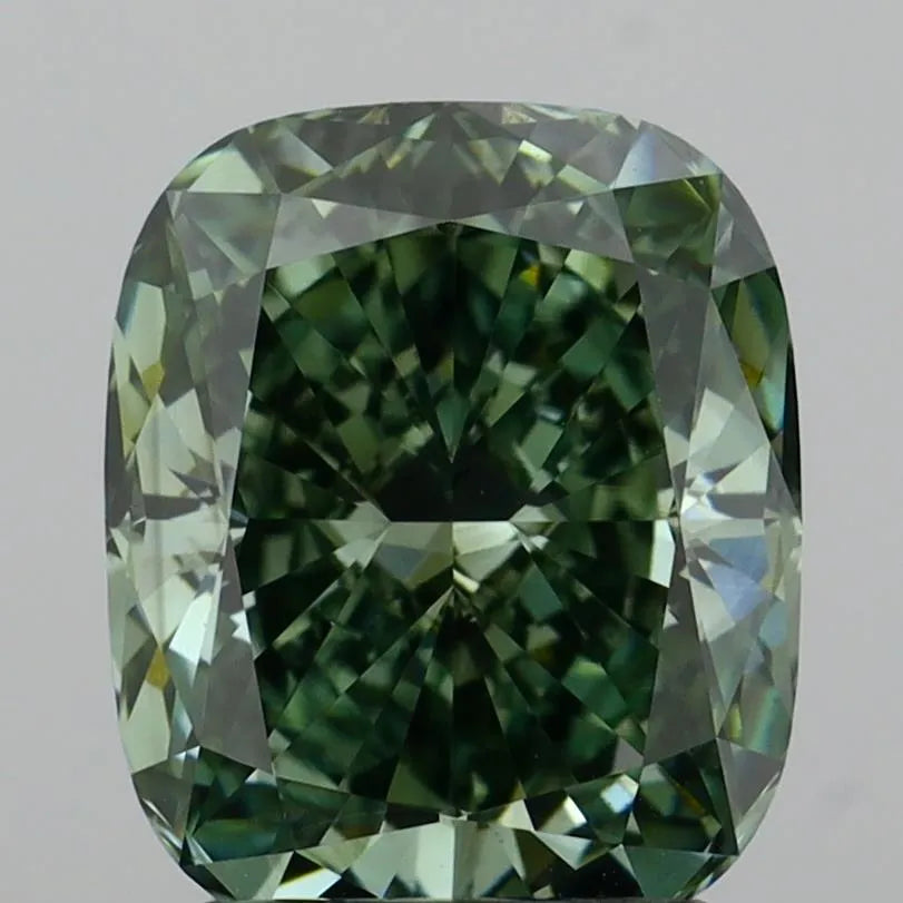 2.10ct Cushion modified Lab Grown Diamond (Colour Fancy Vivid Green, Clarity VS1, IGI Certified)