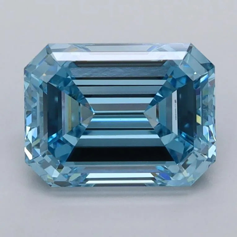 2.10ct Emerald Lab Grown Diamond (Colour Fancy Vivid Blue, Clarity VVS1, IGI Certified)