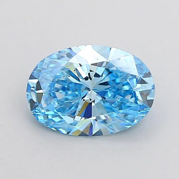 2.10ct Oval Lab Grown Diamond (Colour Fancy Vivid Blue, Clarity SI1, IGI Certified)