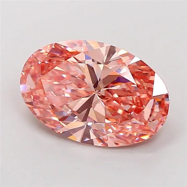 2.10ct Oval Lab Grown Diamond (Colour Fancy Vivid Brownish Pink, Clarity VS1, IGI Certified)