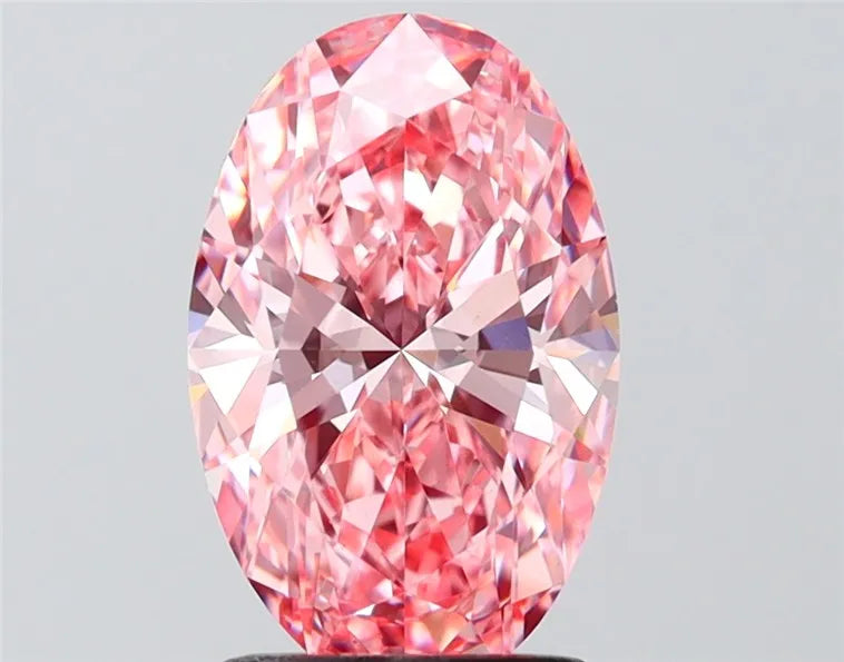 2.10ct Oval Lab Grown Diamond (Colour Fancy Vivid Pink, Clarity VVS2, IGI Certified)