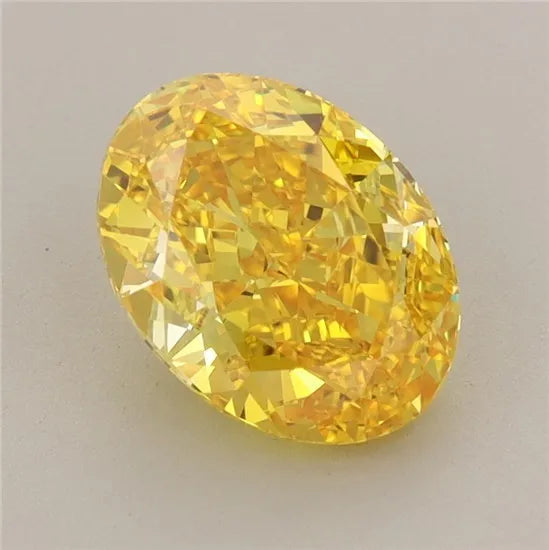 2.10ct Oval Lab Grown Diamond (Colour Fancy Vivid Yellow, Clarity IF, IGI Certified)