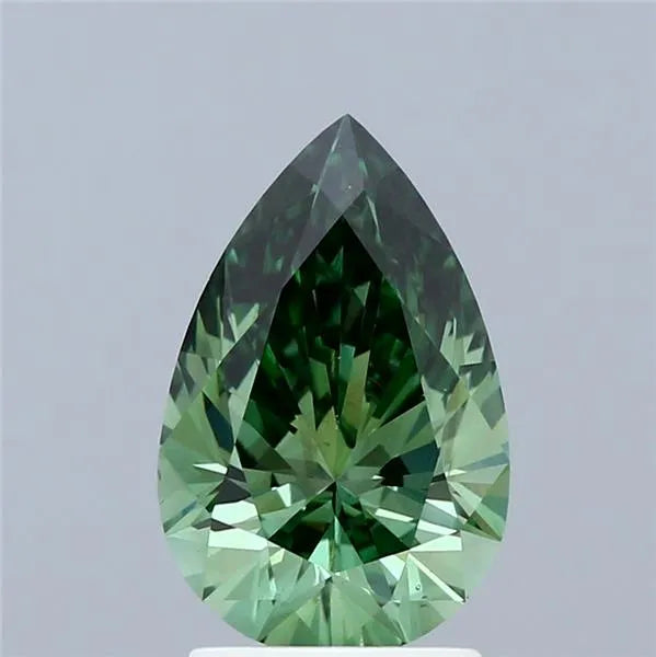 2.10ct Pear Lab Grown Diamond (Colour Fancy Vivid Green, Clarity VS1, IGI Certified)