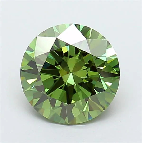 2.11ct Round Lab Grown Diamond (Colour Fancy Vivid Green, Clarity VS1, Cut ID, IGI Certified)