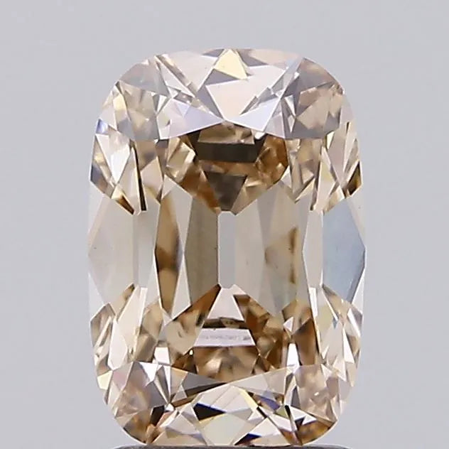 2.12ct Cushion brilliant Lab Grown Diamond (Colour Fancy Light Brown, Clarity VS1, IGI Certified)