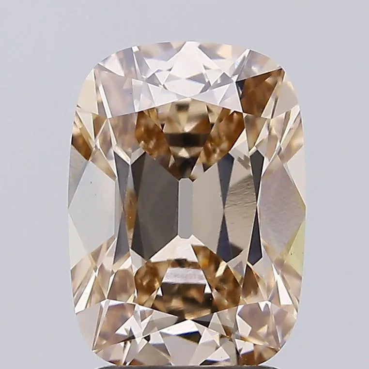 2.12ct Cushion brilliant Lab Grown Diamond (Colour Fancy Light Brown, Clarity VS1, IGI Certified)