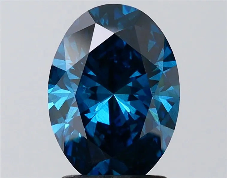 2.12ct Oval Lab Grown Diamond (Colour Fancy Deep Blue, Clarity SI1, IGI Certified)