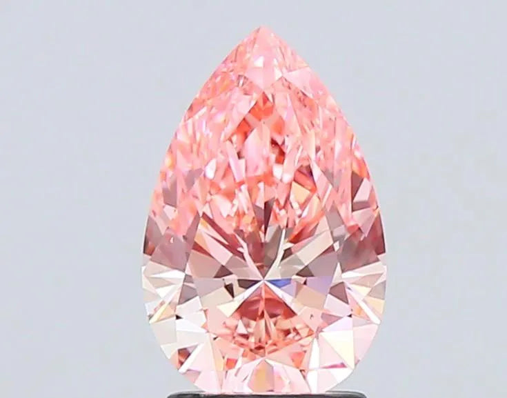 2.12ct Pear Lab Grown Diamond (Colour Fancy Vivid Pink, Clarity VS1, IGI Certified)