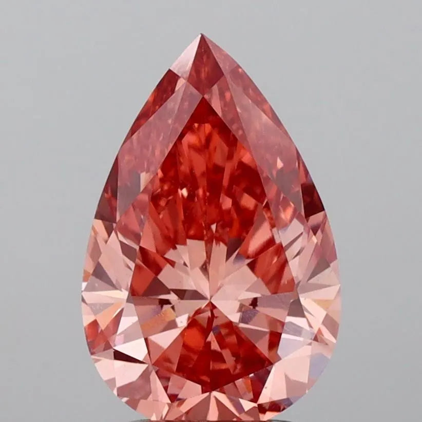 2.13ct Pear Lab Grown Diamond (Colour Fancy Vivid Pink, Clarity VS2, IGI Certified)