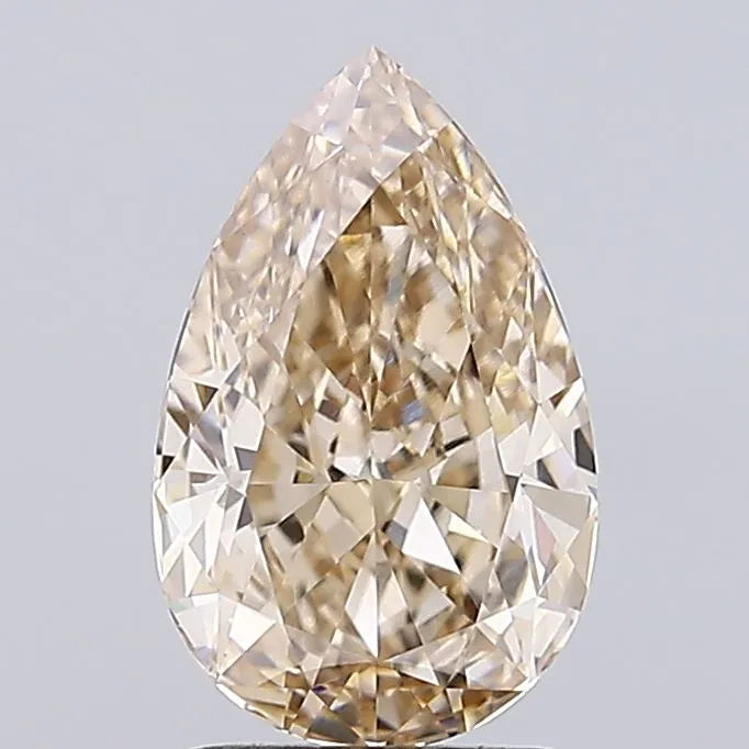 2.13ct Pear Lab Grown Diamond (Colour Very Light Brown, Clarity VVS2, IGI Certified)
