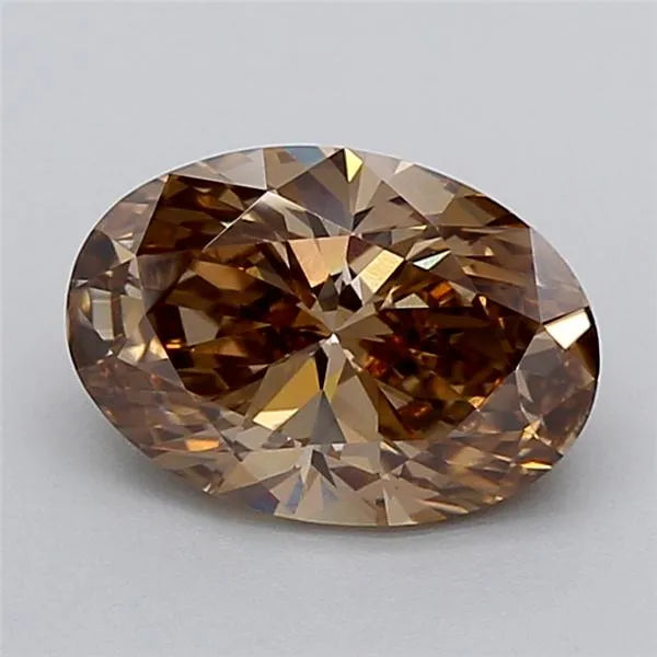 2.15ct Oval Lab Grown Diamond (Colour Fancy Brown, Clarity VS1, IGI Certified)