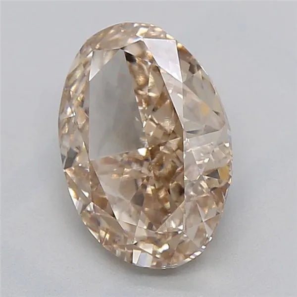 2.15ct Oval Lab Grown Diamond (Colour Fancy Light Brown, Clarity VVS2, IGI Certified)