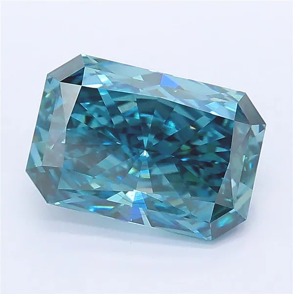 2.15ct Radiant Lab Grown Diamond (Colour Fancy Vivid Greenish Blue, Clarity VS2, IGI Certified)
