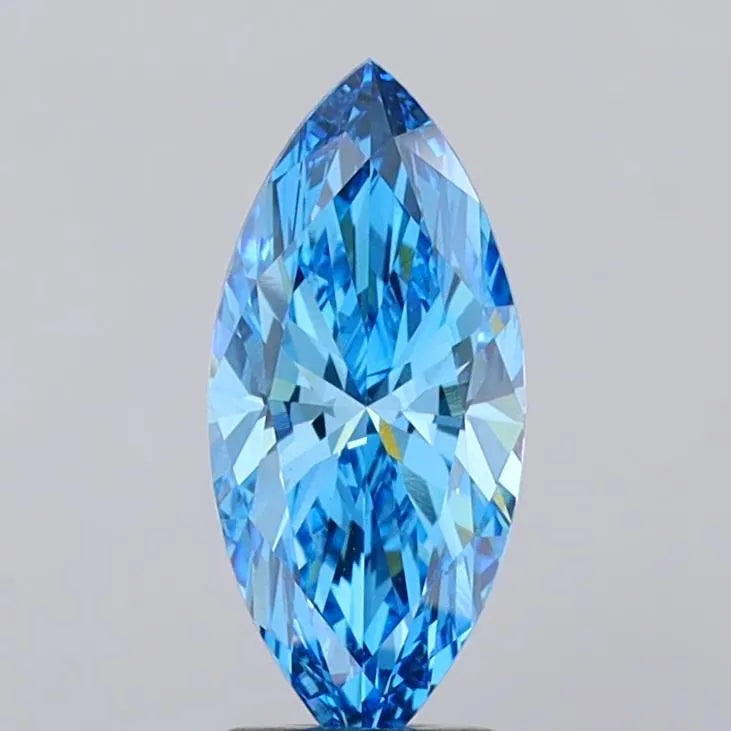 2.16ct Marquise Lab Grown Diamond (Colour Fancy Vivid Blue, Clarity VVS2, IGI Certified)