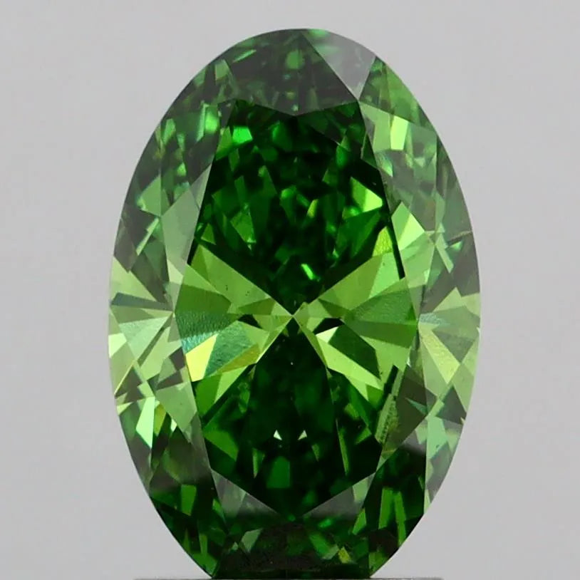 2.16ct Oval Lab Grown Diamond (Colour Fancy Vivid Green, Clarity VS1, IGI Certified)