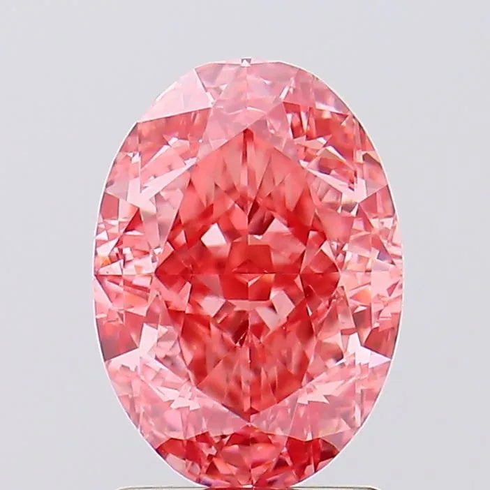 2.20ct Oval Lab Grown Diamond (Colour Fancy Vivid Pink, Clarity VVS2, IGI Certified)