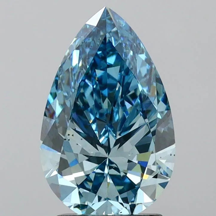 2.20ct Pear Lab Grown Diamond (Colour Fancy Vivid Blue, Clarity VS2, IGI Certified)