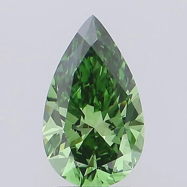 2.20ct Pear Lab Grown Diamond (Colour Fancy Vivid Green, Clarity VS1, IGI Certified)