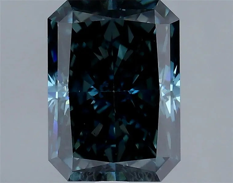 2.20ct Radiant Lab Grown Diamond (Colour Fancy Deep Green Blue, Clarity VS2, Cut VG, IGI Certified)