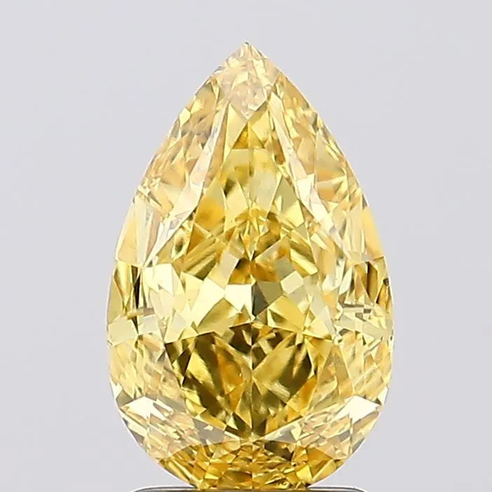 2.22ct Pear Lab Grown Diamond (Colour Fancy Vivid Yellow, Clarity VS2, IGI Certified)
