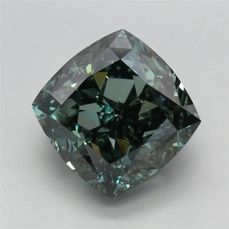 2.23ct Cushion modified Lab Grown Diamond (Colour Fancy Green, Clarity VS1, IGI Certified)