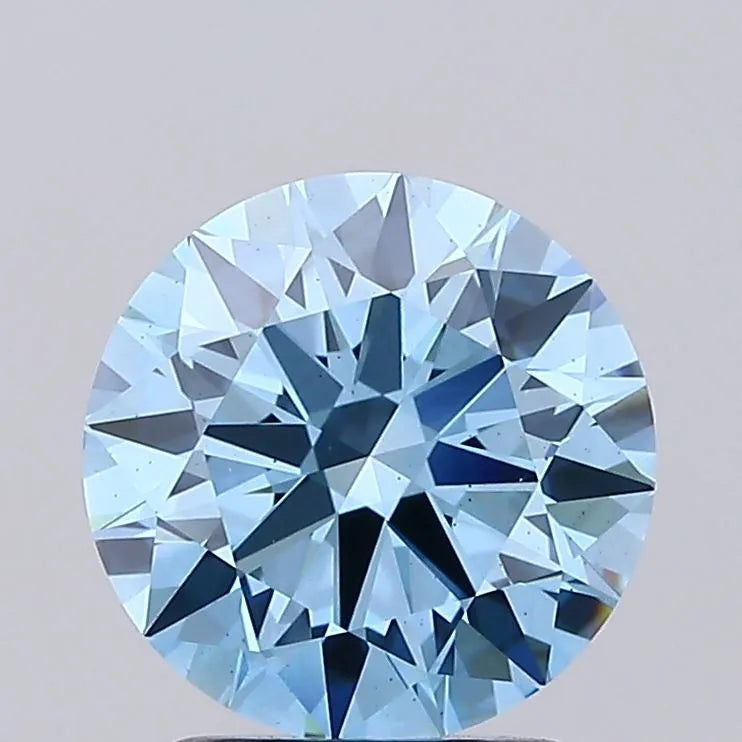 2.25ct Round Lab Grown Diamond (Colour Fancy Vivid Blue, Clarity VS2, Cut ID, IGI Certified)