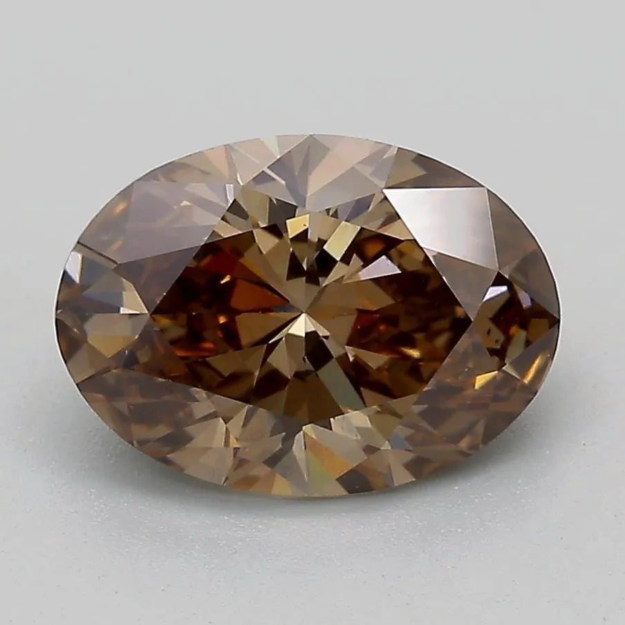 2.26ct Oval Lab Grown Diamond (Colour Fancy Deep Brown, Clarity VS1, IGI Certified)