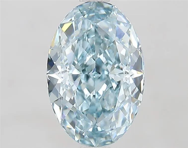2.26ct Oval Lab Grown Diamond (Colour Fancy Intense Greenish Blue, Clarity VS1, IGI Certified)