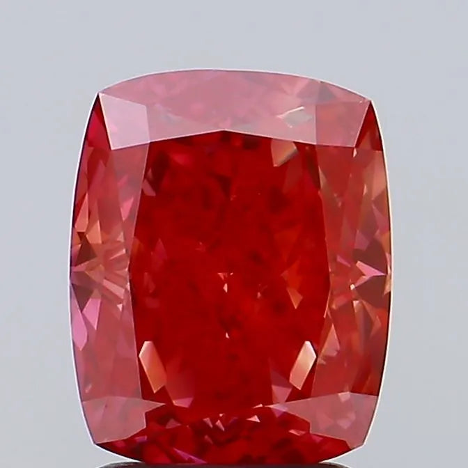 2.27ct Cushion modified Lab Grown Diamond (Colour Fancy Vivid Pinkish Red, Clarity VVS2, IGI Certified)