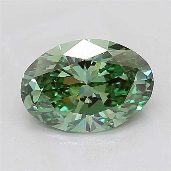 2.27ct Oval Lab Grown Diamond (Colour Fancy Vivid Green, Clarity VVS2, IGI Certified)